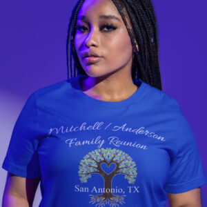 Mitchell/Anderson Family Reunion T-shirt Blue Women