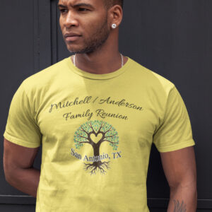 Mitchelland?Anderson Family Reunion Tshirt-Yellow-Men
