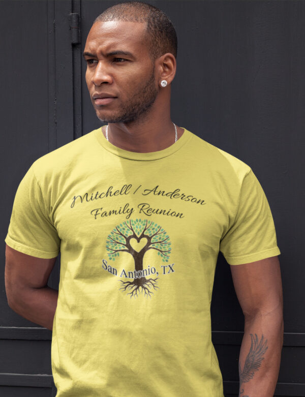 Mitchelland?Anderson Family Reunion Tshirt-Yellow-Men
