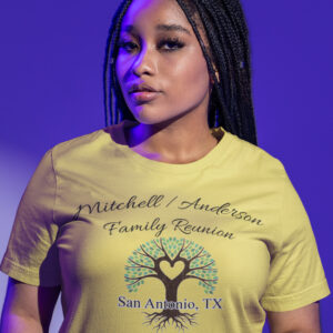 Mitchell/Anderson Family Reunion T-shirt Yellow Women
